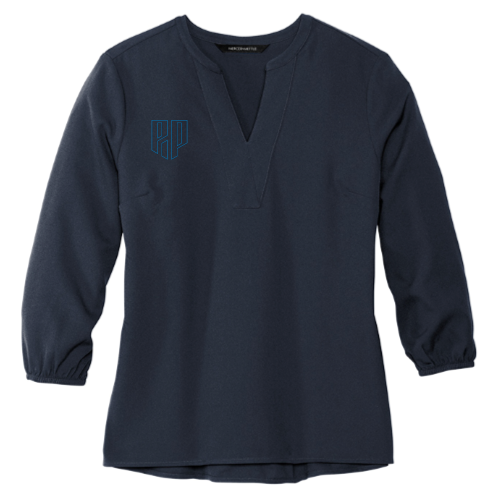 PIP - MERCER+METTLE Women's Stretch Crepe 3/4-Sleeve Blouse v2