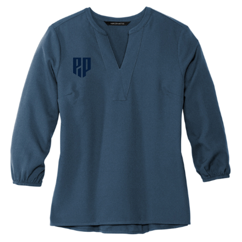 PIP - MERCER+METTLE Women's Stretch Crepe 3/4-Sleeve Blouse v3